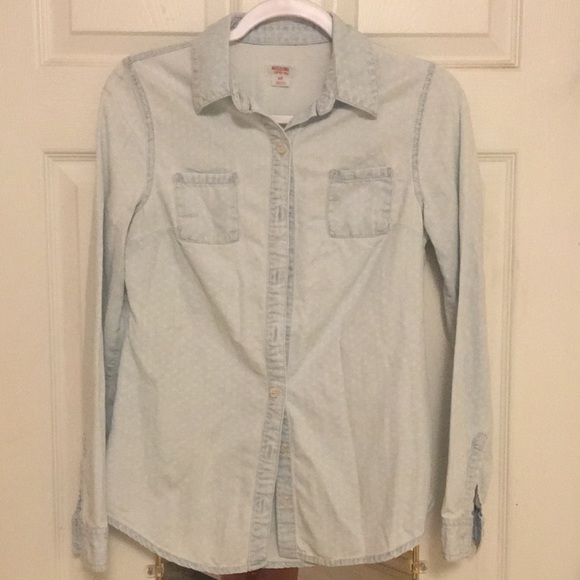 Mossimo Supply Co. Long Sleeve Blue Jean Shirt - Picture 1 of 5